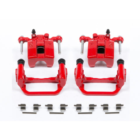 Power Stop 03-05 Infiniti G35 Rear Red Calipers w/Brackets - Pair - S2792