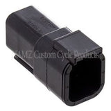 NAMZ Deutsch DTM 6-Position Receptacle w/6 Stamped Terminals & Wedgelock - Black (HD 74106-98BK) - MDR-6B