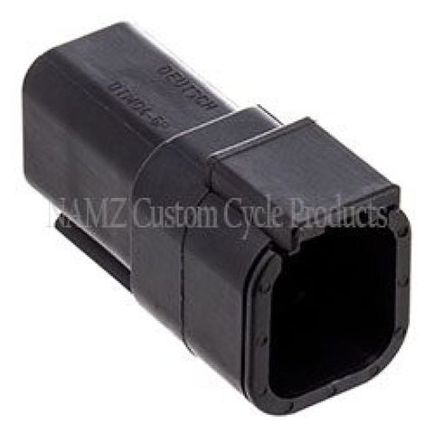 NAMZ Deutsch DTM 6-Position Receptacle w/6 Stamped Terminals & Wedgelock - Black (HD 74106-98BK) - MDR-6B