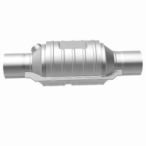 MagnaFlow Conv Univ 2in In/Out Ctr/Ctr Round 9in Body L x 5.125in W x 13in Overall L Single O2 Port - 51234