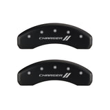 MGP 4 Caliper Covers Engraved Front & Rear With stripes/Charger Red finish silver ch - 12088SCH1RD