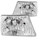 ANZO 1998-2000 Ford Ranger Crystal Headlights Chrome - 111037