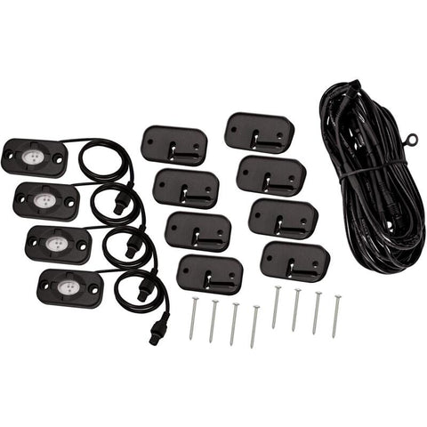 Westin LED Rock Light Kit - 07-18 Jeep Wrangler JK / 18-19 Jeep Wrangler JL - Black - 09-80015
