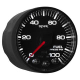 Autometer Spek-Pro Gauge Fuel Press 2 1/16in 100psi Stepper Motor W/Peak & Warn Blk/Blk - P314328