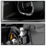 xTune Chevy Silverado 1500/2500/3500 07-13 LED Halo Projector Headlights Black PRO-JH-CSIL07-CFB-BK - 9032189