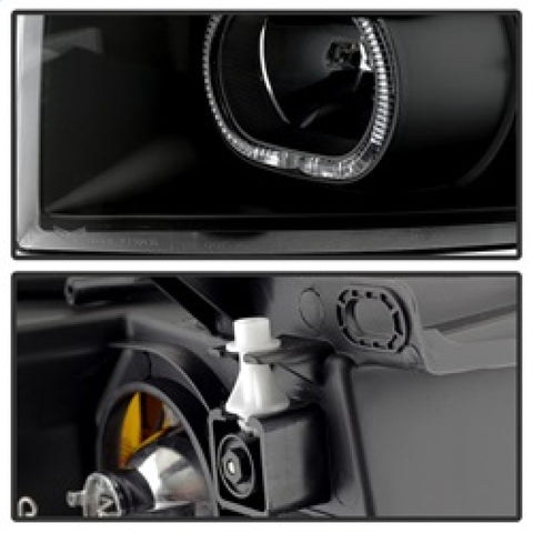 xTune Chevy Silverado 1500/2500/3500 07-13 LED Halo Projector Headlights Black PRO-JH-CSIL07-CFB-BK - 9032189