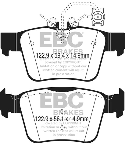 EBC 17+ Alfa Romeo Giulia 2.0L Turbo Ultimax Rear Brake Pads - UD1989