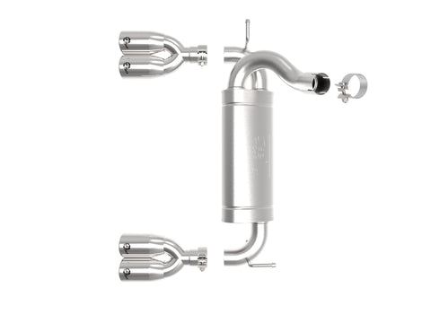 aFe Vulcan Series 2.5in 304 SS Axle-Back Exhaust Polished 07-18 Jeep Wrangler (JK) V6-3.6/3.8L - 49-38086-P