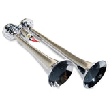 Kleinn Chrome Dual Horn/ 15In/12.25In - Chrome-Plated Zinc Alloy - 102