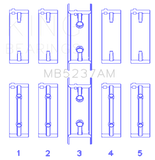 King Engine Bearings Mitsubishi 4G12 (Size +0.50mm) Main Bearing Set - MB5237AM0.5