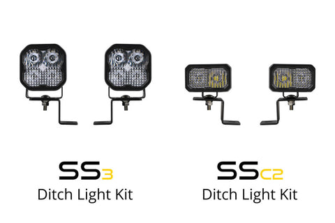 Diode Dynamics 21-22 Ford F-150 SSC2 Stage Series Backlit Ditch Light Kit Sport - White Combo - DD7365