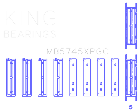 King Subaru FA20/Toyota 4U-GSE (Size STDX) pMaxKote Performance Main Bearing Set - MB5745XPGCSTDX