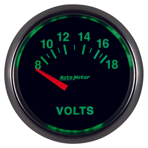 Autometer GS 52mm 8-18 Volts Short Sweep Electronic Voltmeter Gauge - 3892