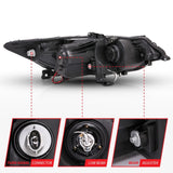ANZO 2009-2012 Acura TSX Projector Headlights w/ Halo Black (CCFL) (HID Compatible) - 121393