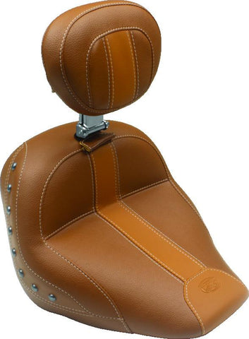 Mustang 06-17 Harley Softail Wide Tire (200mm) Wide Tripper Passenger Seat - Distressed Brown - 76745
