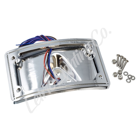 Letric Lighting 04-13 Sportster Perfect Plate Light Chrome Curved License Plate Frame - LLC-CPPL-C2