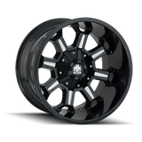Mayhem 8105 Combat 17x9 / 5x127 BP / -12mm Offset / 87mm Hub Black w/ Milled Spokes Wheel - 8105-7952M