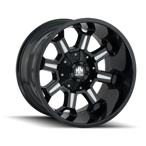 Mayhem 8105 Combat 17x9 / 5x127 BP / 18mm Offset / 87mm Hub Black w/ Milled Spokes Wheel - 8105-7952M18