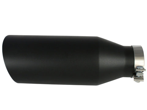 aFe MACHForce XP Exhausts Tips SS-304 EXH Tip 4In x 7Out x 18L Bolt-On (blk) - 49-92023-B