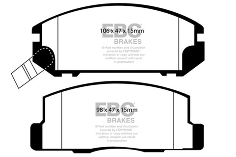 EBC 99-02 Toyota MR2 1.8 Ultimax2 Rear Brake Pads - UD528