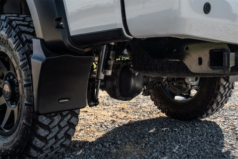 Bushwacker 11-16 Ford F250/350 Super Duty Rear Mud Flaps (Fits Pocket Style Flares) - MUD-20084