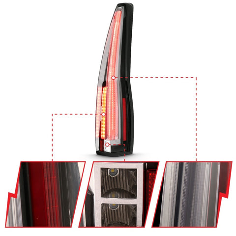 ANZO 2007-2014 Chevrolet Tahoe Led Taillights Red/Clear - 311297