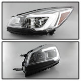 xTune 13-16 Ford Escape 13-16 LED Light Bar Halogen Proj Headlights - Chrome (PRO-JH-FESCA13-LB-C) - 9042928