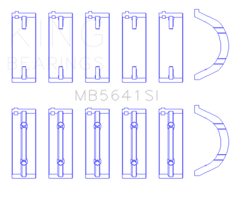 King Engine Bearings Hyundai G4HC/G 1.0/1.1L SOHC 12V (Size 0.05) Main Bearing Set - MB5641SI0.5