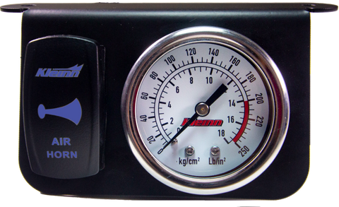 Kleinn Panel mounted 160 PSI gauge w/ an illuminated BLUE Momentary rocker switch - 1303B