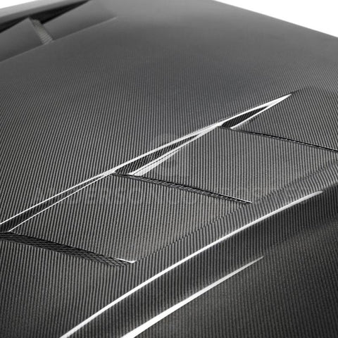 Anderson Composites 2018 Ford Mustang GT Type-SA Style Heat Extractor Double Sided Carbon Fiber Hood - AC-HD18FDMU-SA-DS
