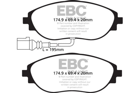 EBC 14-20 Audi S3 2.0 Turbo Yellowstuff Front Brake Pads - DP42127R