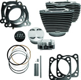 S&S Cycle 2017+ M8 Models 4.250in Bore 4-5/8in Stroke Cylinder Kit - Wrinkle Black w/ Highlight - 910-0762