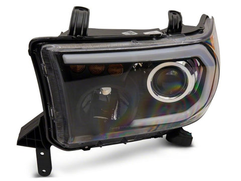 Raxiom 07-13 Toyota Tundra Axial Series Projector Headlights w/ LED Bar- Blk Housing (Clear Lens) - TU16006