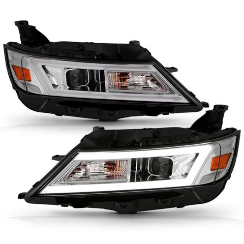 Anzo 14-20 Chevrolet Impala Square Projector LED Bar Headlights w/ Chrome Housing - 121575