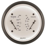 AutoMeter Gauge Dual Wtmp & Volt 3-3/8in. 250 Deg. F & 18V Elec Old Tyme White - 1630