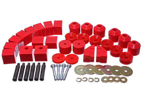 Energy Suspension 86-95 Suzuki Samurai Red 1in Lift Body Mount Set - 1.4102R