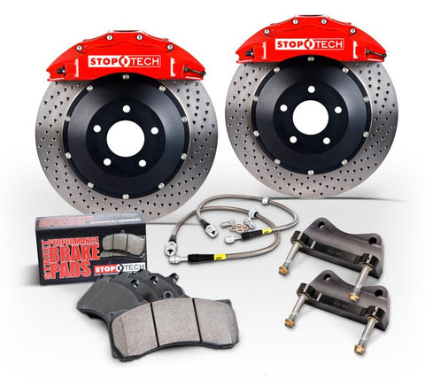 StopTech 08-09 WRX STi Front BBK ST60 355x32 Slotted Rotors Red Calipers - 83.842.6700.71