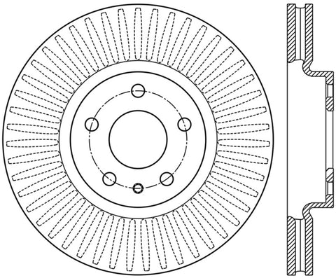 StopTech 13-16 Ford Fusion Left Front Disc Slotted Premium Brake Rotor - 126.61104SL