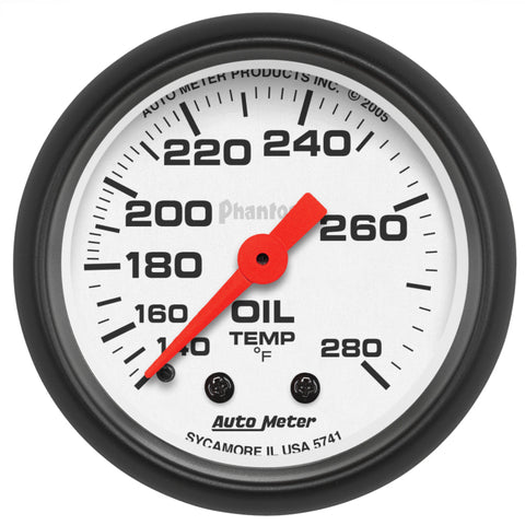 Autometer Phantom 52mm 140-280 Deg F Mechanical Oil Temperature Gauge - 5741