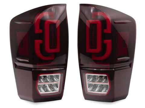 Raxiom 16-23 Toyota Tacoma XW Series Sequential LED Tail Lights- Black Housing- Red Lens - TT30332