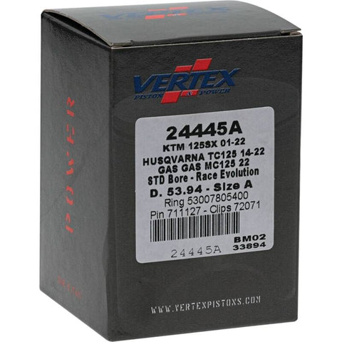Vertex Piston 01-24 KTM 125 SX 125cc Cast Race Evolution Piston Kit - 24445A