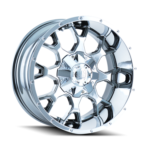 Mayhem 8015 Warrior 20x10 / 5x127 BP / -25mm Offset / 87mm Hub Chrome Wheel - 8015-2152C