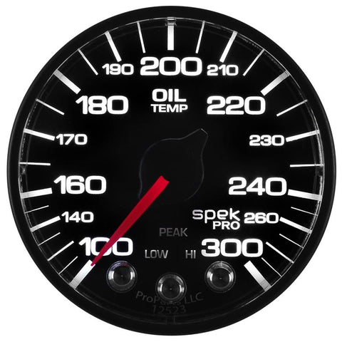 Autometer Spek-Pro 52.4mm 100-300 F Deg Digital Stepper Motor Oil Temp Gauge - P322328
