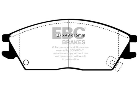 EBC 95-99 Hyundai Accent Greenstuff Front Brake Pads - DP2803