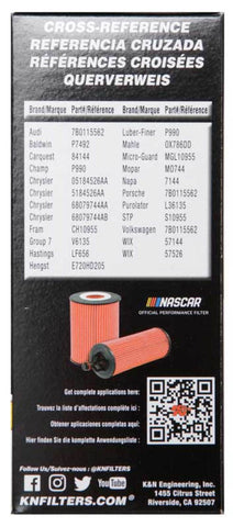 K&N Performance Oil Filter for 11-13 Chrysler 200/300 3.6L / 11-13 Dodge Durango 3.6L - HP-7025