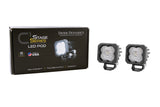 Diode Dynamics Stage Series C1 LED Pod - White SAE Fog Standard WBL (Pair) - DD6846P