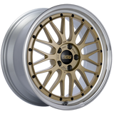 BBS LM 19x8.5 5x112 ET48 Gold Center Diamond Cut Lip Wheel -82mm PFS/Clip Required - LM249GPK