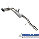 QTP 14-18 Chevy Silverado 1500 4.8L/5.3L EC/CC SB 304SS Screamer Cat-Back Side Exit w/4.5in Tips - 410014