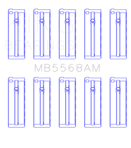 King Engine Bearings Honda D16A/Y/Z H22A4 F23A Crankshaft Main Bearing Set - Size STD - MB5568AM