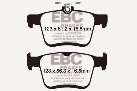 EBC 2014+ Audi A3 1.8 Turbo (w/Electronic Parking Brake) Yellowstuff Rear Brake Pads - DP42153R